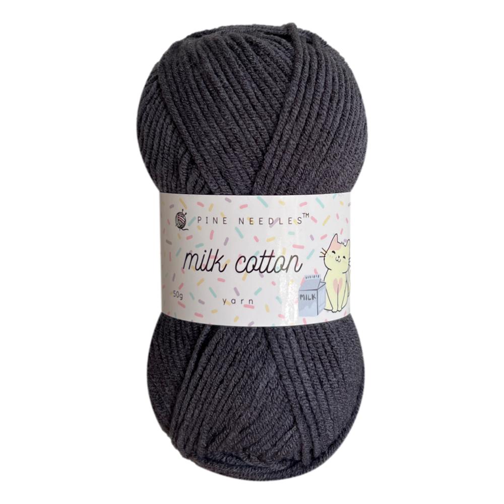 DK Milk Cotton Yarn (1x 50g ball) - Dark Grey