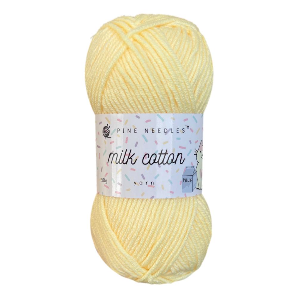 DK Milk Cotton Yarn (1x 50g ball) - Light Yellow – Pine Needles