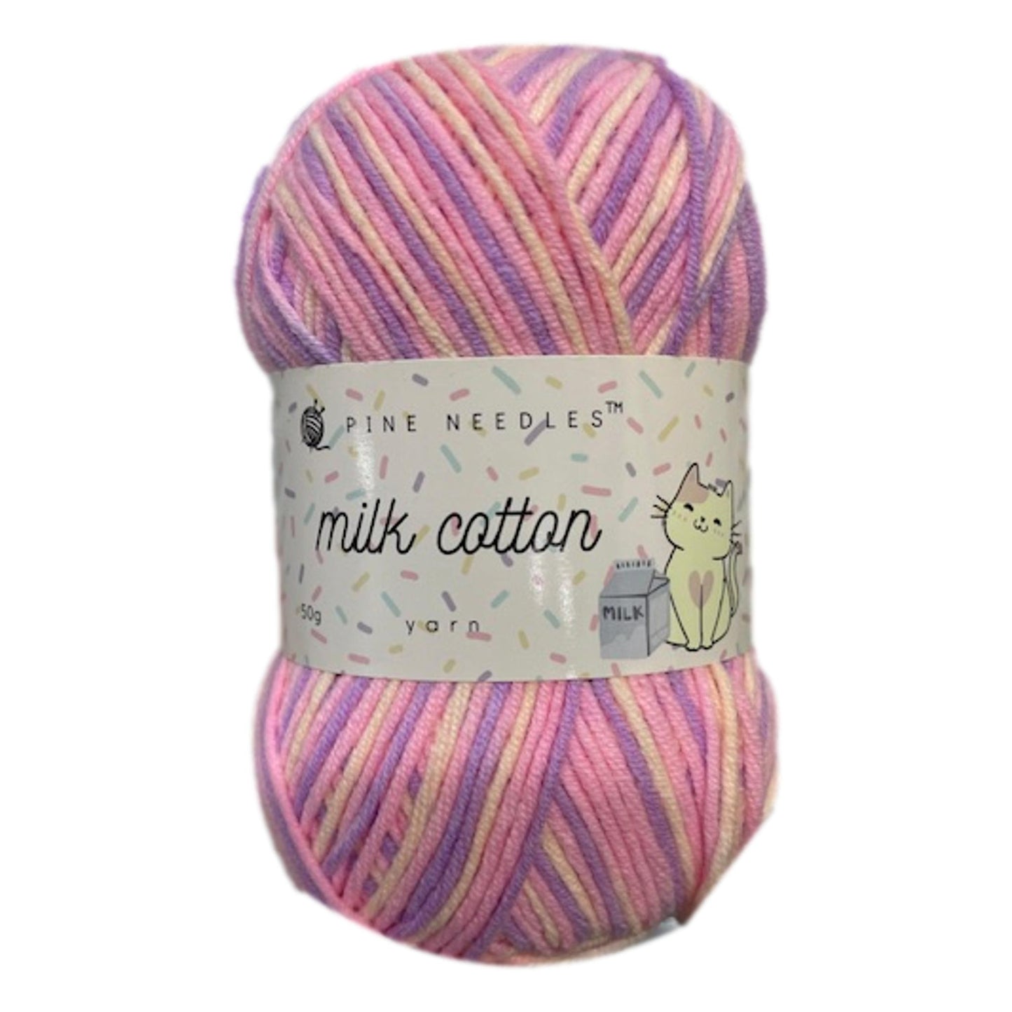 Variegated DK Milk Cotton Yarn (1x 50g ball)