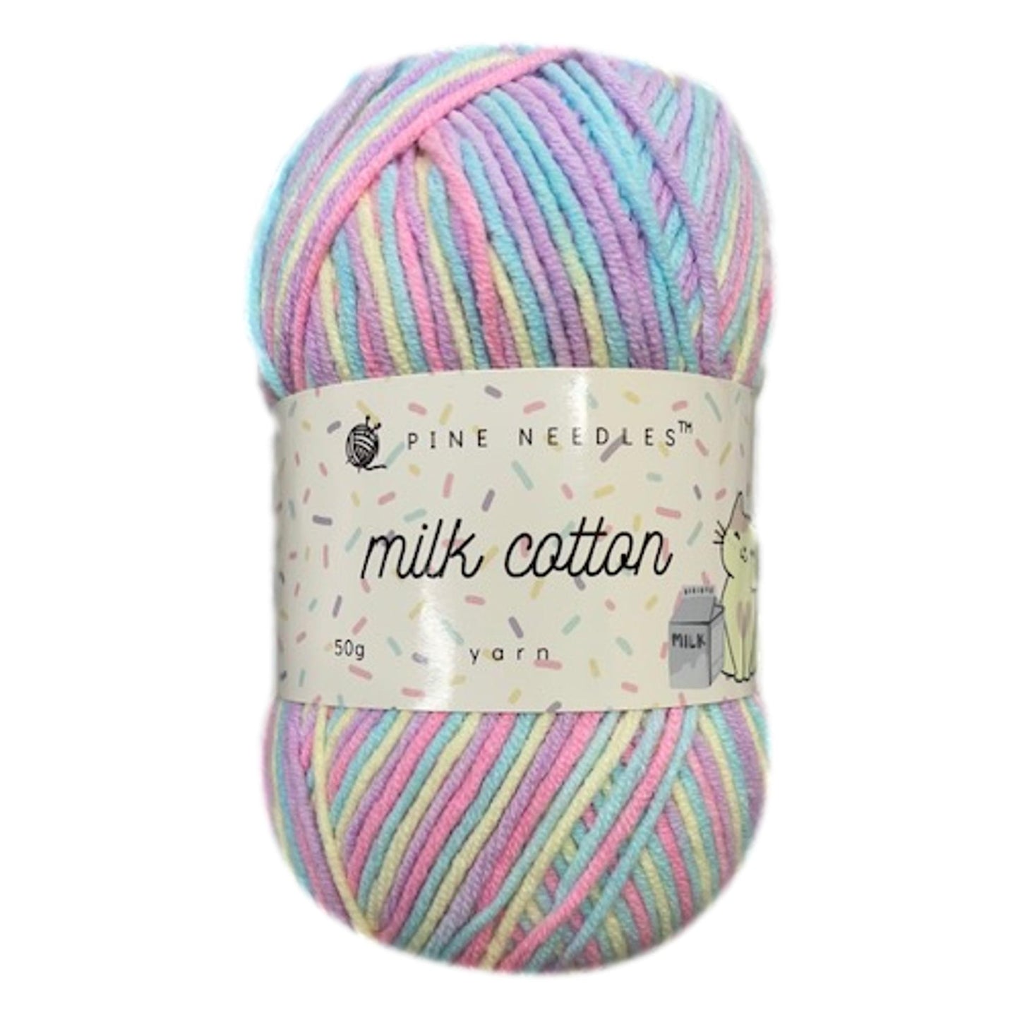 Variegated DK Milk Cotton Yarn (1x 50g ball)