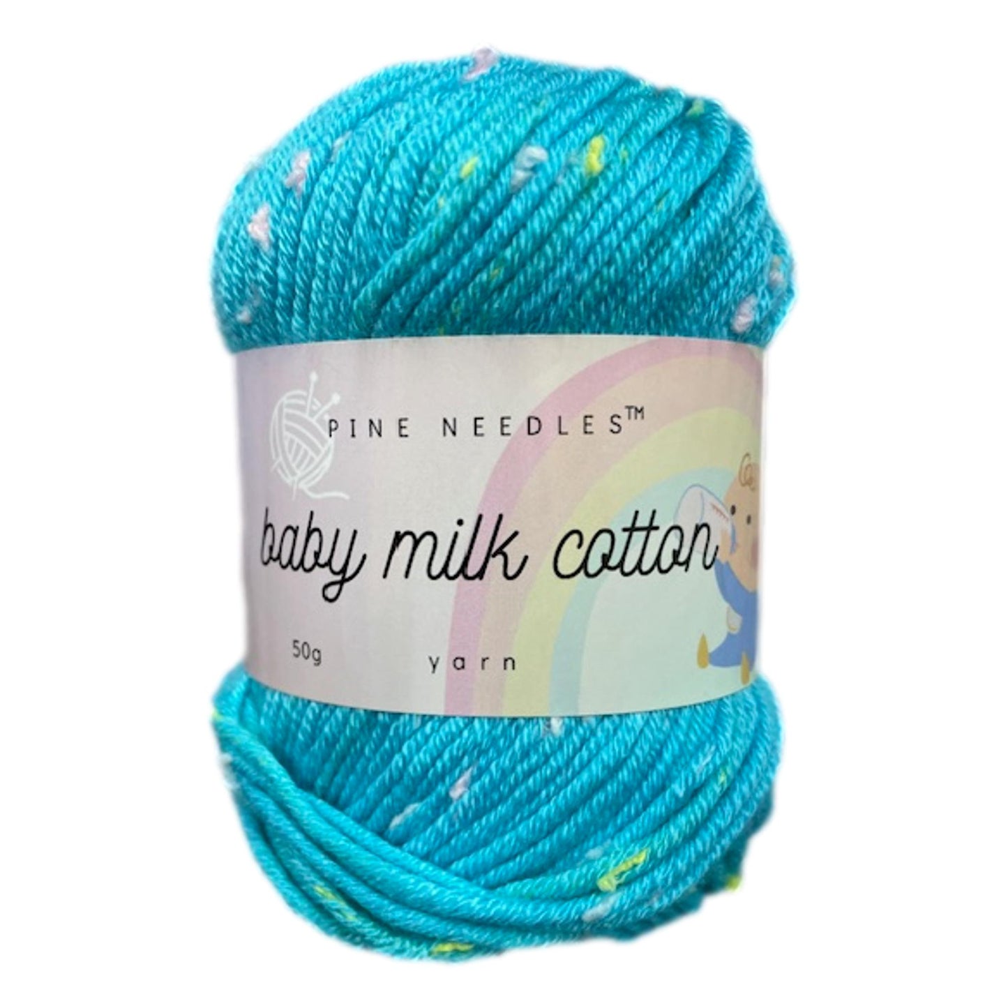 DK Speckled Baby Milk Cotton Yarn (1x50g) - Turquoise