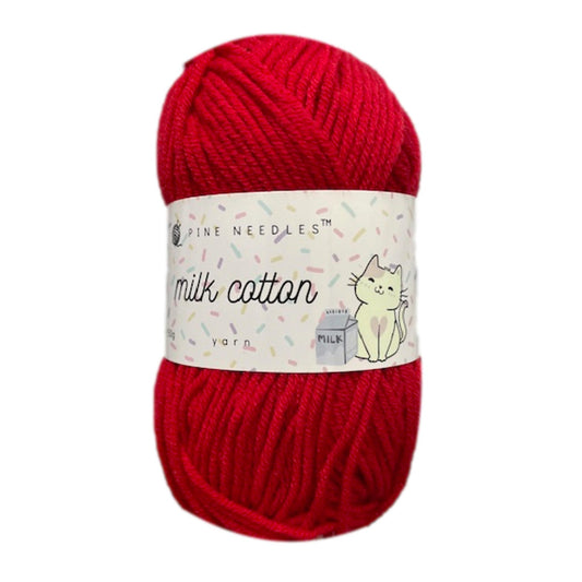 DK Milk Cotton Yarn (1x 50g ball) - Red