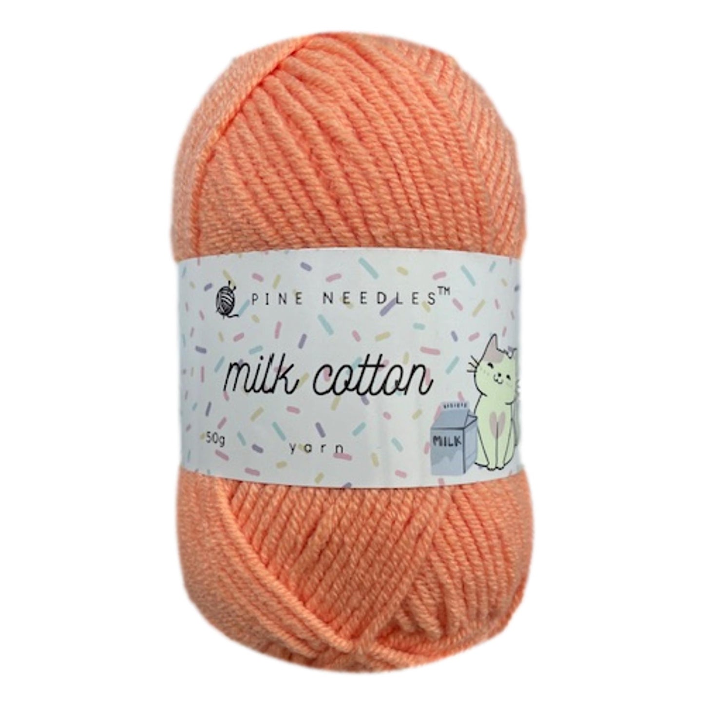 DK Milk Cotton Yarn (1x 50g ball) - Melon
