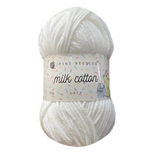 DK Milk Cotton Yarn (1x 50g ball) - Milky White