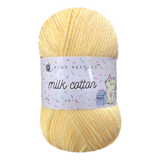 DK Milk Cotton Yarn (1x 50g ball) - Light Yellow