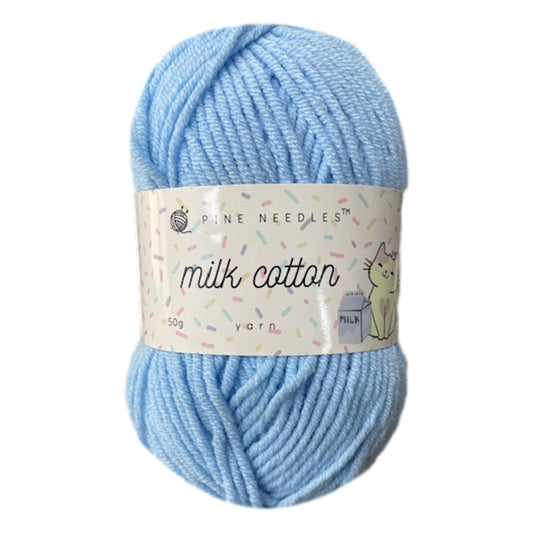 DK Milk Cotton Yarn (1x 50g ball) - Light Blue