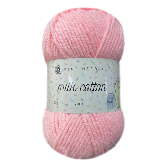 DK Milk Cotton Yarn (1x 50g ball) - Light Pink