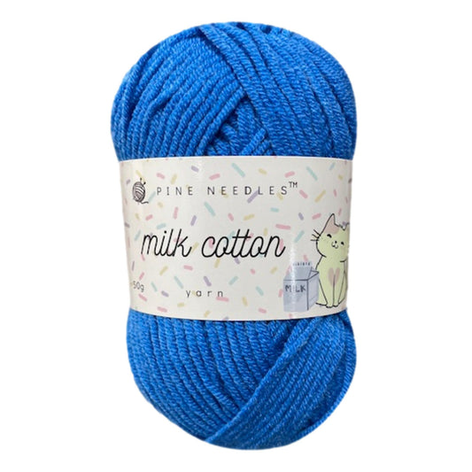 DK Milk Cotton Yarn (1x 50g ball) - Blue