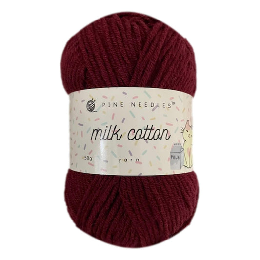 DK Milk Cotton Yarn (1x 50g ball) - Maroon