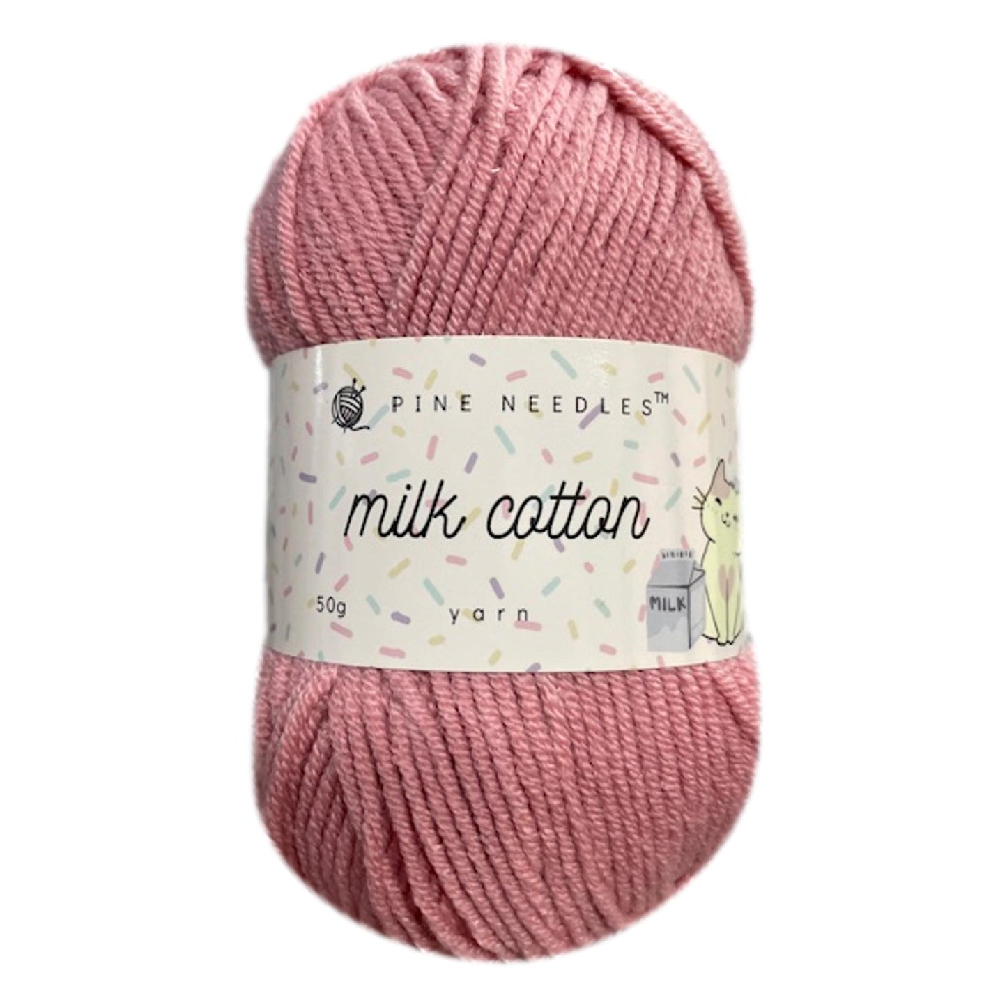 DK Milk Cotton Yarn (1x 50g ball) - Rose Pink