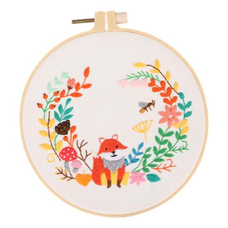 Embroidery Kit - Fox and Bee Harmony