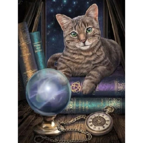 Green Eyed Cat Diamond Painting Kit