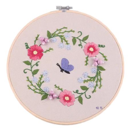 Embroidery Kit - Flowers and Butterfly