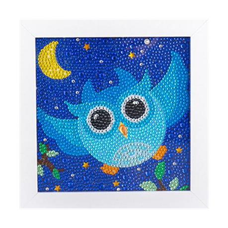 Kids Diamond Painting Kit Blue Owl