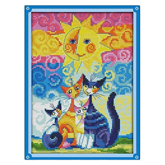 Light Cute Cats Under the Sun Cross-Stitch Kit