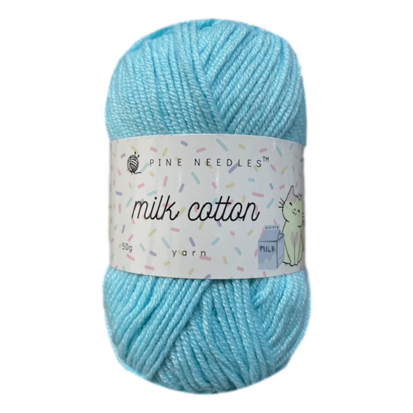 DK Milk Cotton Yarn (1x 50g ball) - Light Turquoise