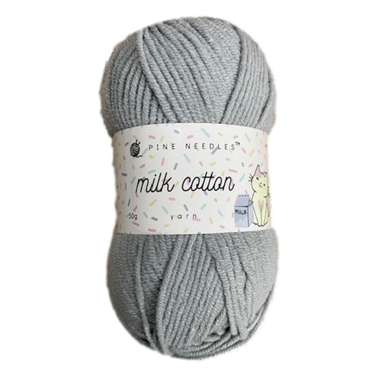 DK Milk Cotton Yarn (1x 50g ball) - Light Grey