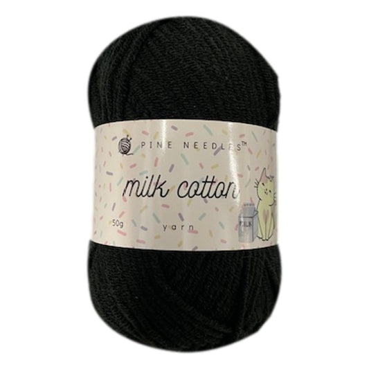DK Milk Cotton Yarn (1x 50g ball) - Black