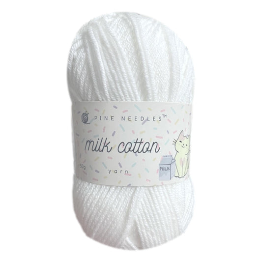 DK Milk Cotton Yarn (1x 50g ball) - White