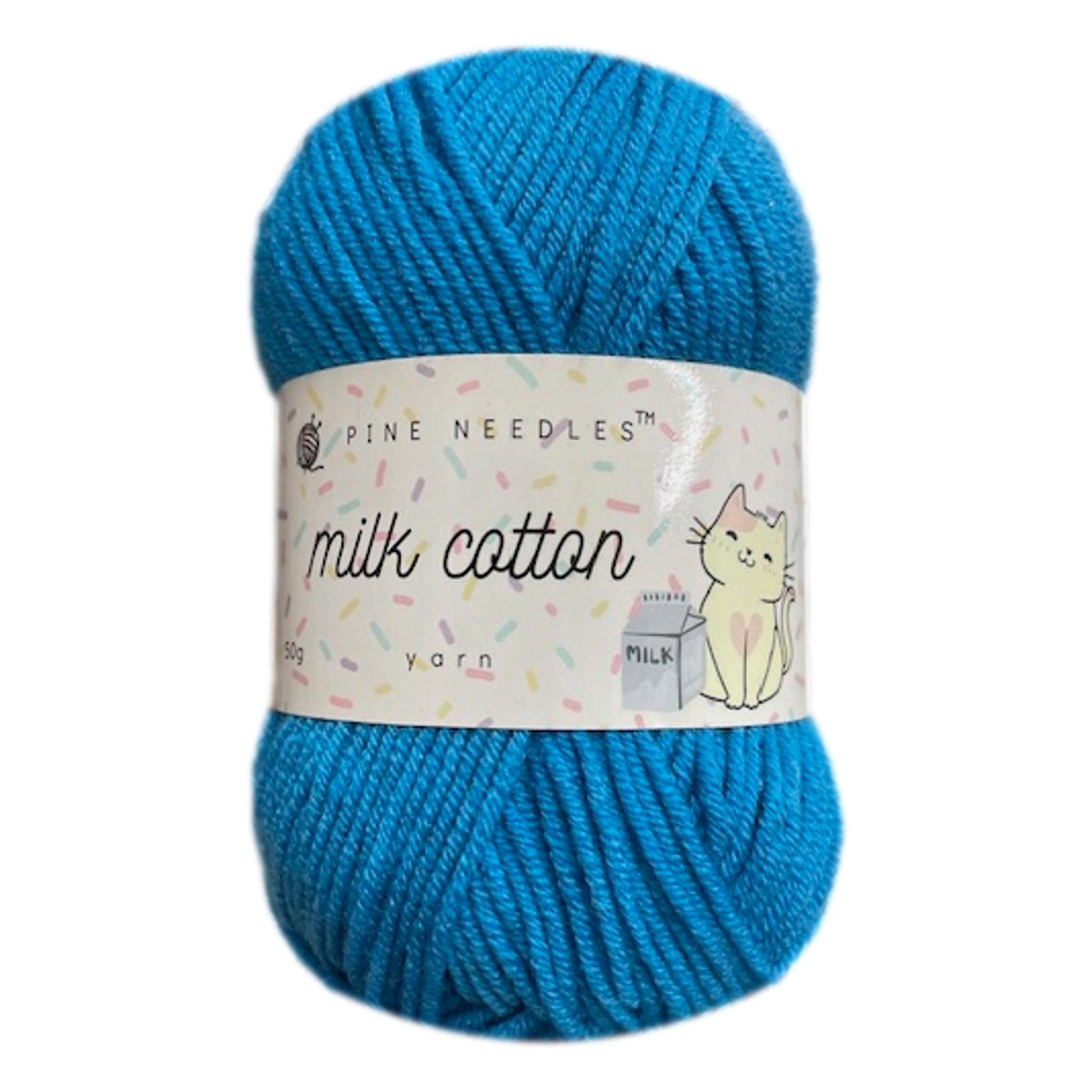 DK Milk Cotton Yarn (1x 50g ball) Sea Blue – Pine Needles