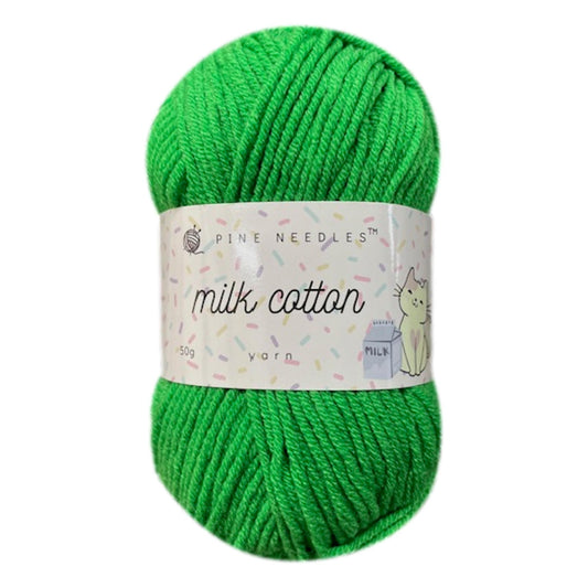 DK Milk Cotton Yarn (1x 50g ball) - Grass Green