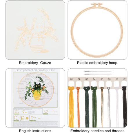 Cute Hedgehog Printed Embroidery Kit