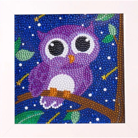 Kids Diamond Painting Kit Purple Owl